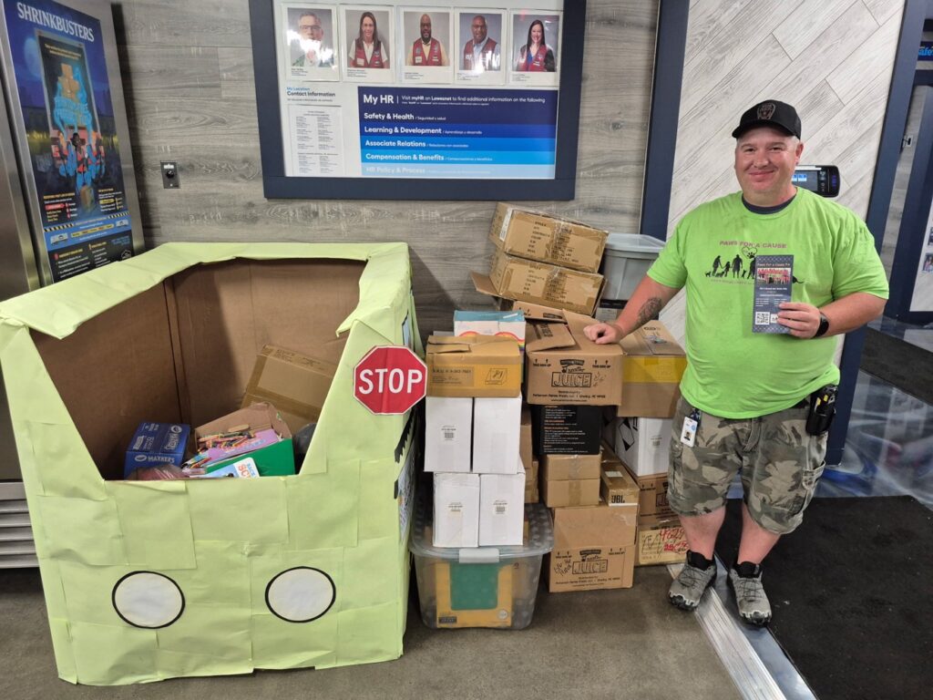 Lowe's distribution center back to school drive